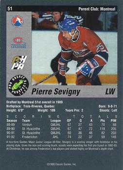 1993 Classic Pro Prospects #51 Pierre Sevigny Back