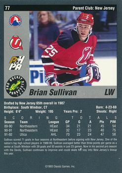1993 Classic Pro Prospects #77 Brian Sullivan Back