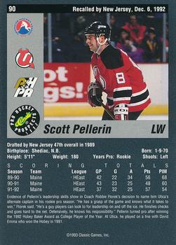 1993 Classic Pro Prospects #90 Scott Pellerin Back