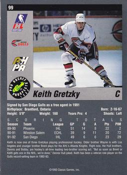 1993 Classic Pro Prospects #99 Keith Gretzky Back