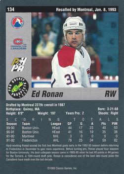 1993 Classic Pro Prospects #134 Ed Ronan Back