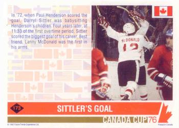 1992 Future Trends '76 Canada Cup #173 Darryl Sittler Back