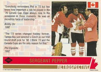 1992 Future Trends '76 Canada Cup #102 Sergeant Pepper Back