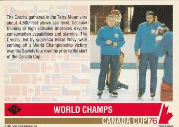 1992 Future Trends '76 Canada Cup #112 World Champs Back