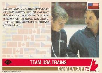 1992 Future Trends '76 Canada Cup #115 Team USA Trains Back