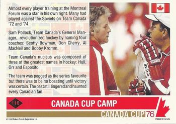 1992 Future Trends '76 Canada Cup #116 Canada Cup Camp Back