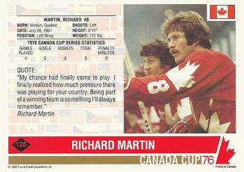 1992 Future Trends '76 Canada Cup #125 Rick Martin Back