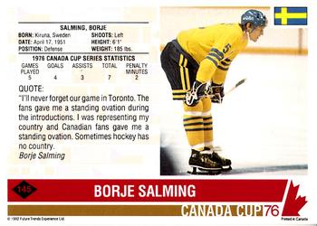 1992 Future Trends '76 Canada Cup #145 Borje Salming   Back