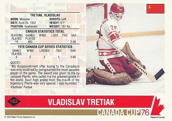 1992 Future Trends '76 Canada Cup #163 Vladislav Tretiak Back