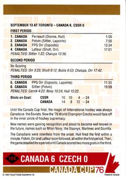1992 Future Trends '76 Canada Cup #165 Canada Cup Final - Game 1 Back