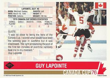 1992 Future Trends '76 Canada Cup #171 Guy Lapointe Back