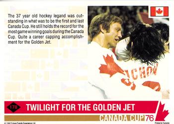 1992 Future Trends '76 Canada Cup #178 Last Time for No. 9  Back