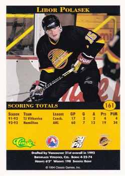 1994 Classic Pro Hockey Prospects #161 Libor Polasek Back