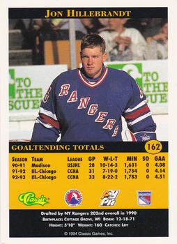 1994 Classic Pro Hockey Prospects #162 Jon Hillebrandt Back