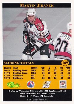 1994 Classic Pro Hockey Prospects #169 Martin Jiranek Back
