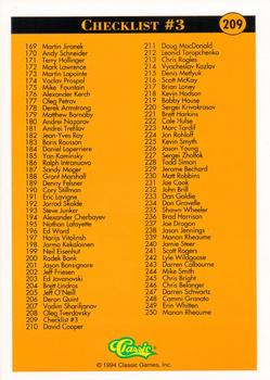 1994 Classic Pro Hockey Prospects #209 Jeff Friesen & Jeff O'Neill Back
