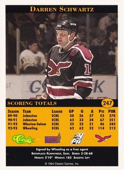 1994 Classic Pro Hockey Prospects #247 Darren Schwartz Back