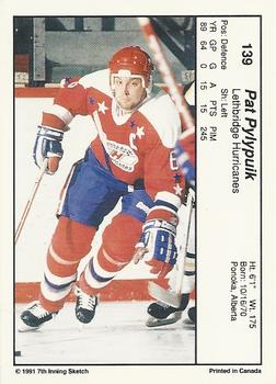 1990-91 7th Inning Sketch WHL #139 Pat Pylypuik Back