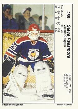 1990-91 7th Inning Sketch WHL #255 Steve Passmore Back