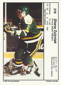 1990-91 7th Inning Sketch WHL #278 Shane Zulyniak Back