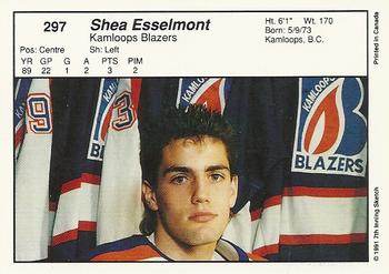 1990-91 7th Inning Sketch WHL #297 Shea Esselmont Back