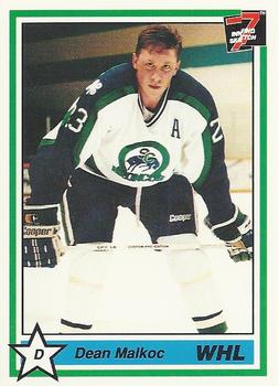 1990-91 7th Inning Sketch WHL #69 Dean Malkoc Front