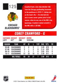 2011-12 Score #125 Corey Crawford Back