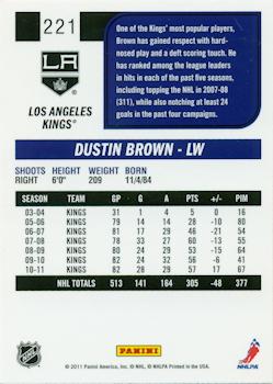 2011-12 Score #221 Dustin Brown Back