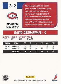 2011-12 Score #252 David Desharnais Back