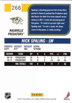 2011-12 Score #266 Nick Spaling Back