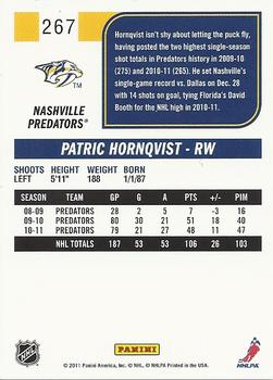 2011-12 Score #267 Patric Hornqvist Back