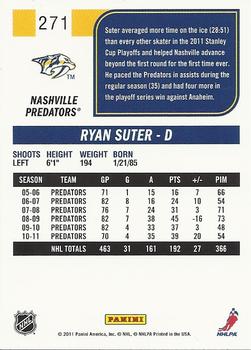2011-12 Score #271 Ryan Suter Back
