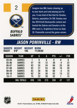 2011-12 Score #2 Jason Pominville Back