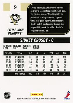 2011-12 Score #9 Sidney Crosby Back