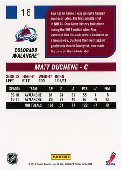 2011-12 Score #16 Matt Duchene Back