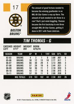 2011-12 Score #17 Tim Thomas Back