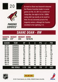 2011-12 Score #20 Shane Doan Back