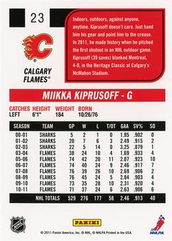 2011-12 Score #23 Miikka Kiprusoff Back