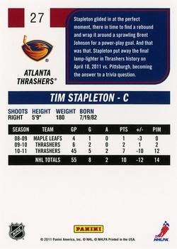 2011-12 Score #27 Tim Stapleton Back