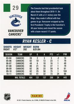 2011-12 Score #29 Ryan Kesler Back