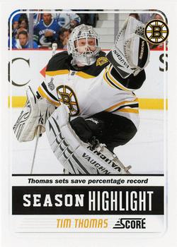 2011-12 Score #30 Tim Thomas Front