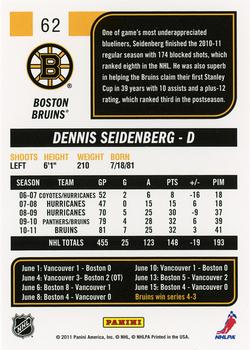 2011-12 Score #62 Dennis Seidenberg Back