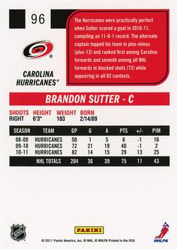 2011-12 Score #96 Brandon Sutter Back
