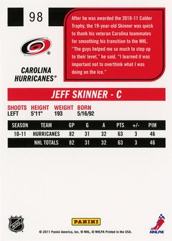 2011-12 Score #98 Jeff Skinner Back