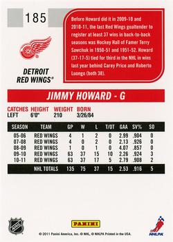 2011-12 Score #185 Jimmy Howard Back