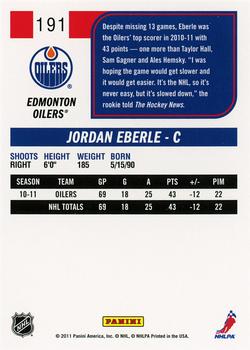 2011-12 Score #191 Jordan Eberle Back
