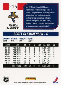 2011-12 Score #215 Scott Clemmensen Back