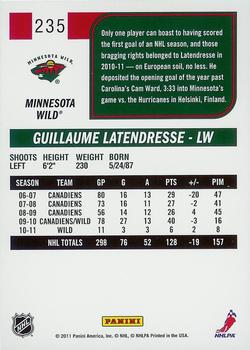 2011-12 Score #235 Guillaume Latendresse Back