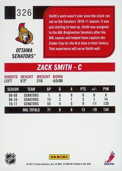 2011-12 Score #326 Zack Smith Back