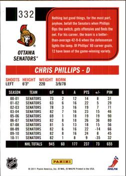 2011-12 Score #332 Chris Phillips Back